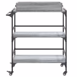 vidaXL Kitchen Trolley Rolling Cart Storage Cart Grey Sonoma Engineered Wood - Additional view 6