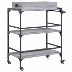 vidaXL Kitchen Trolley Rolling Cart Storage Cart Grey Sonoma Engineered Wood - Additional view 8