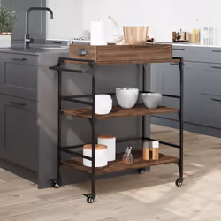 vidaXL Kitchen Trolley Rolling Cart Storage Cart Brown Oak Engineered Wood