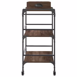 vidaXL Kitchen Trolley Rolling Cart Storage Cart Brown Oak Engineered Wood - Additional view 7