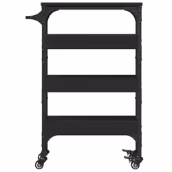 vidaXL Kitchen Trolley Rolling Cart Storage Cart Trolley Black Engineered Wood - Additional view 6