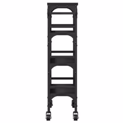 vidaXL Kitchen Trolley Rolling Cart Storage Cart Trolley Black Engineered Wood - Additional view 7