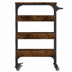 vidaXL Kitchen Trolley Rolling Cart Storage Cart Smoked Oak Engineered Wood - Additional view 6