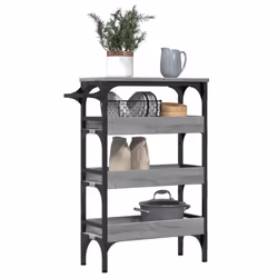 vidaXL Kitchen Trolley Rolling Cart Storage Cart Grey Sonoma Engineered Wood - Additional view 4