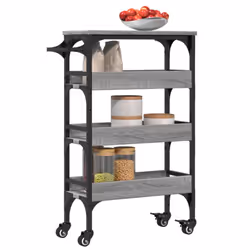 vidaXL Kitchen Trolley Rolling Cart Storage Cart Grey Sonoma Engineered Wood - Additional view 5