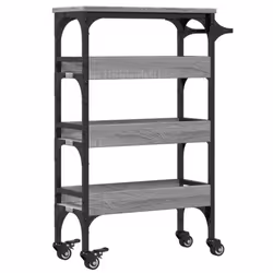 vidaXL Kitchen Trolley Rolling Cart Storage Cart Grey Sonoma Engineered Wood - Additional view 8