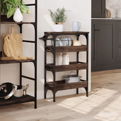 vidaXL Kitchen Trolley Rolling Cart Storage Cart Brown Oak Engineered Wood