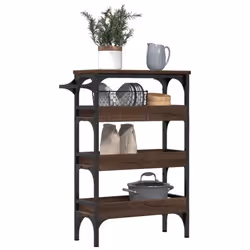 vidaXL Kitchen Trolley Rolling Cart Storage Cart Brown Oak Engineered Wood - Additional view 4