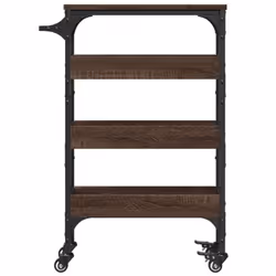 vidaXL Kitchen Trolley Rolling Cart Storage Cart Brown Oak Engineered Wood - Additional view 6
