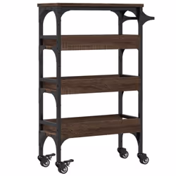 vidaXL Kitchen Trolley Rolling Cart Storage Cart Brown Oak Engineered Wood - Additional view 8