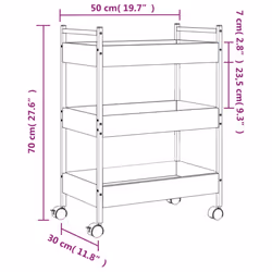 vidaXL Kitchen Trolley Rolling Cart Storage Cart Brown Oak Engineered Wood - black - Additional view 3