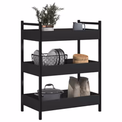 vidaXL Kitchen Trolley Rolling Cart Storage Cart Brown Oak Engineered Wood - black - Additional view 4
