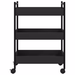 vidaXL Kitchen Trolley Rolling Cart Storage Cart Brown Oak Engineered Wood - black - Additional view 6