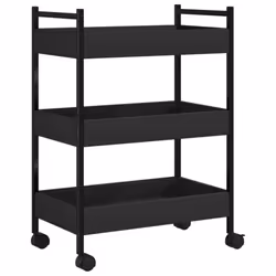 vidaXL Kitchen Trolley Rolling Cart Storage Cart Brown Oak Engineered Wood - black - Additional view 8