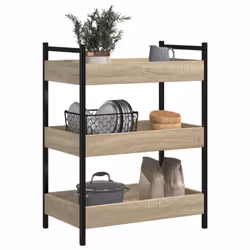 vidaXL Kitchen Trolley Rolling Cart Storage Cart Sonoma Oak Engineered Wood - Additional view 3