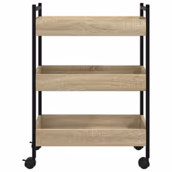 vidaXL Kitchen Trolley Rolling Cart Storage Cart Sonoma Oak Engineered Wood - Additional view 5