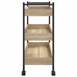 vidaXL Kitchen Trolley Rolling Cart Storage Cart Sonoma Oak Engineered Wood - Additional view 6