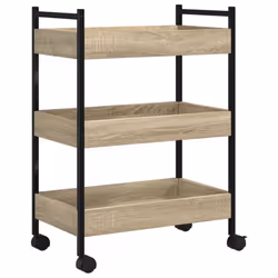 vidaXL Kitchen Trolley Rolling Cart Storage Cart Sonoma Oak Engineered Wood - Additional view 7