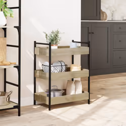 vidaXL Kitchen Trolley Rolling Cart Storage Cart Sonoma Oak Engineered Wood - Additional view 8