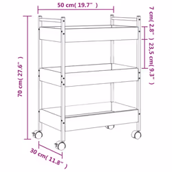 vidaXL Kitchen Trolley Rolling Cart Storage Cart Smoked Oak Engineered Wood - Additional view 3