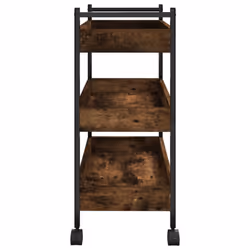 vidaXL Kitchen Trolley Rolling Cart Storage Cart Smoked Oak Engineered Wood - Additional view 7
