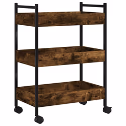 vidaXL Kitchen Trolley Rolling Cart Storage Cart Smoked Oak Engineered Wood - Additional view 8