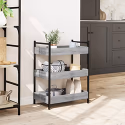vidaXL Kitchen Trolley Rolling Cart Storage Cart Grey Sonoma Engineered Wood - Additional view 2