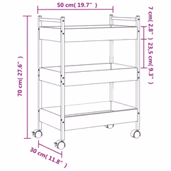 vidaXL Kitchen Trolley Rolling Cart Storage Cart Grey Sonoma Engineered Wood - Additional view 3