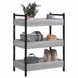 vidaXL Kitchen Trolley Rolling Cart Storage Cart Grey Sonoma Engineered Wood - Additional view 4