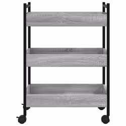 vidaXL Kitchen Trolley Rolling Cart Storage Cart Grey Sonoma Engineered Wood - Additional view 6
