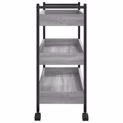 vidaXL Kitchen Trolley Rolling Cart Storage Cart Grey Sonoma Engineered Wood - Additional view 7