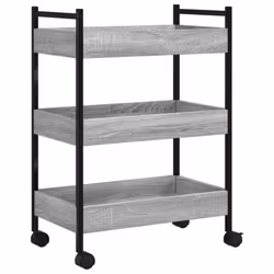vidaXL Kitchen Trolley Rolling Cart Storage Cart Grey Sonoma Engineered Wood - Additional view 8