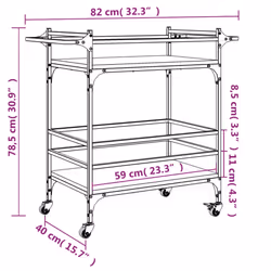vidaXL Kitchen Trolley Rolling Cart Storage Cart Sonoma Oak Engineered Wood