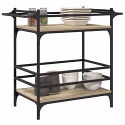vidaXL Kitchen Trolley Rolling Cart Storage Cart Sonoma Oak Engineered Wood - Additional view 5