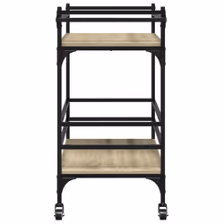 vidaXL Kitchen Trolley Rolling Cart Storage Cart Sonoma Oak Engineered Wood - Additional view 7