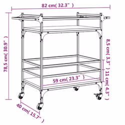 vidaXL Kitchen Trolley Rolling Cart Storage Cart Smoked Oak Engineered Wood - Additional view 3