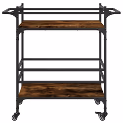 vidaXL Kitchen Trolley Rolling Cart Storage Cart Smoked Oak Engineered Wood - Additional view 6