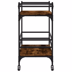 vidaXL Kitchen Trolley Rolling Cart Storage Cart Smoked Oak Engineered Wood - Additional view 7