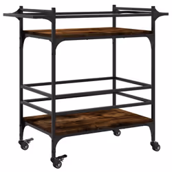 vidaXL Kitchen Trolley Rolling Cart Storage Cart Smoked Oak Engineered Wood - Additional view 8