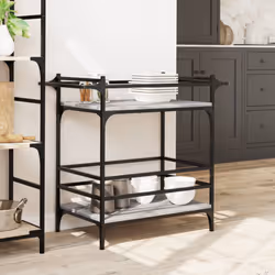 vidaXL Kitchen Trolley Rolling Cart Storage Cart Grey Sonoma Engineered Wood - Additional view 2