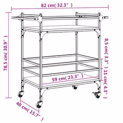 vidaXL Kitchen Trolley Rolling Cart Storage Cart Grey Sonoma Engineered Wood - Additional view 3