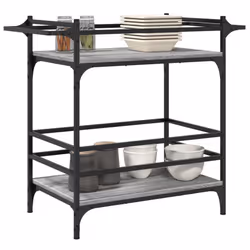 vidaXL Kitchen Trolley Rolling Cart Storage Cart Grey Sonoma Engineered Wood - Additional view 5
