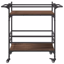 vidaXL Kitchen Trolley Rolling Cart Storage Cart Brown Oak Engineered Wood - Additional view 6