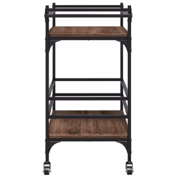vidaXL Kitchen Trolley Rolling Cart Storage Cart Brown Oak Engineered Wood - Additional view 7