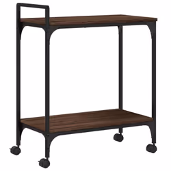 vidaXL Kitchen Trolley Rolling Cart Storage Cart Brown Oak Engineered Wood