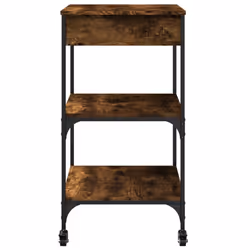 vidaXL Kitchen Trolley Rolling Cart Storage Cart Smoked Oak Engineered Wood - Additional view 8