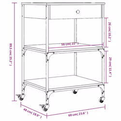 vidaXL Kitchen Trolley Rolling Cart Storage Cart Grey Sonoma Engineered Wood