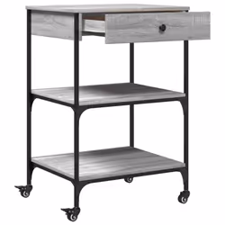 vidaXL Kitchen Trolley Rolling Cart Storage Cart Grey Sonoma Engineered Wood - Additional view 6