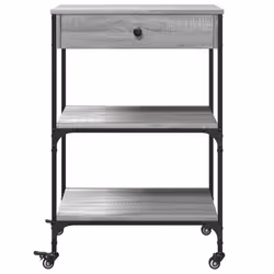 vidaXL Kitchen Trolley Rolling Cart Storage Cart Grey Sonoma Engineered Wood - Additional view 7