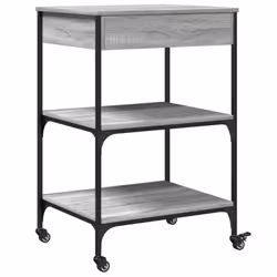vidaXL Kitchen Trolley Rolling Cart Storage Cart Grey Sonoma Engineered Wood - Additional view 9
